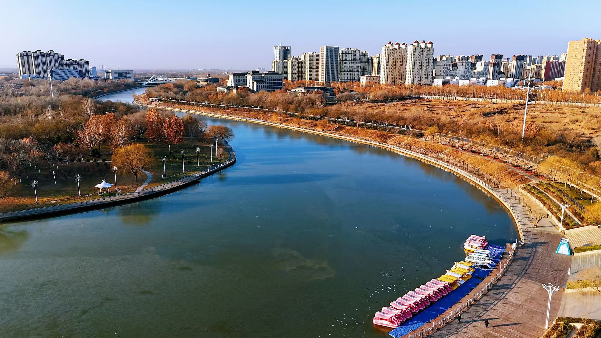滏阳河进入结冰期 衡水市滏阳河景区管理中心发布安全提示